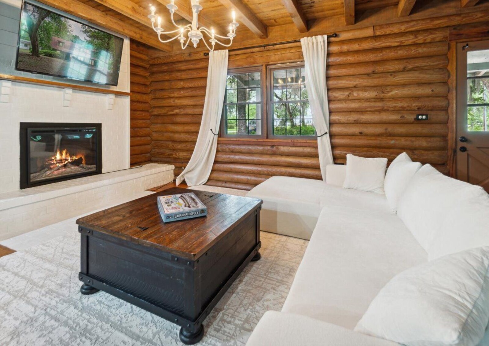 GA Gem living area with fireplace