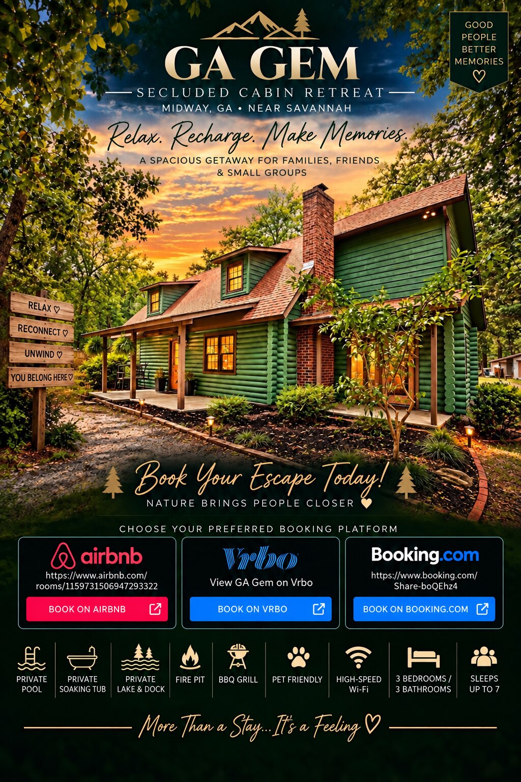 GA Gem booking guide and cabin exterior