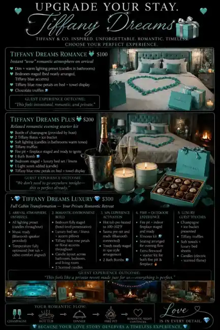 Pocono Dreams romantic upgrade experiences
